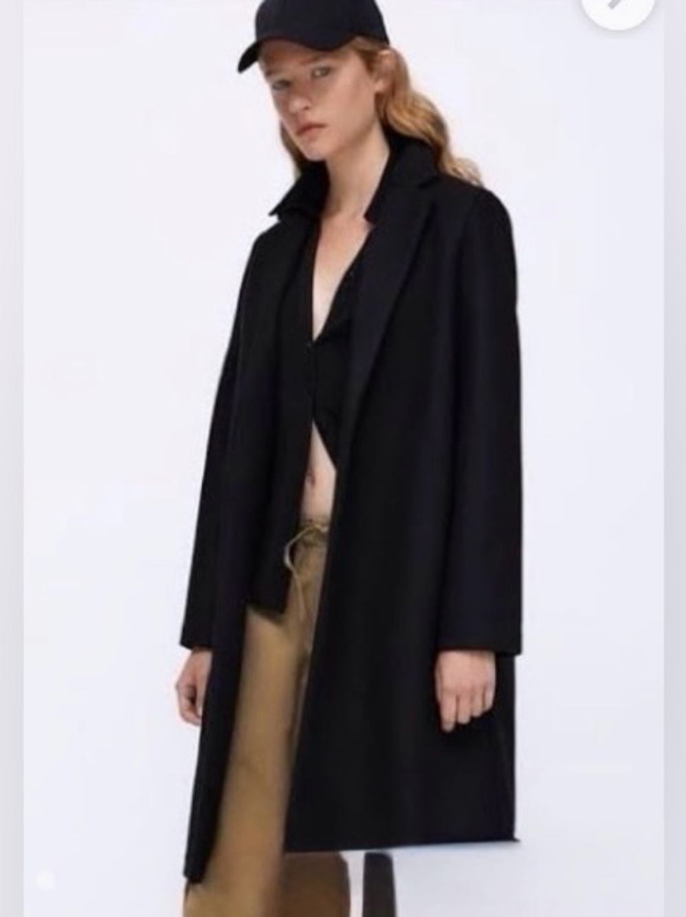 *Zara Black Lapel Collar Coat | Excellent Condition